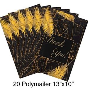 20Pcs Black Marble Thank You Poly Mailers 10″x13″